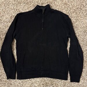 Oscar De La Renta Black Half-Zip Sweater